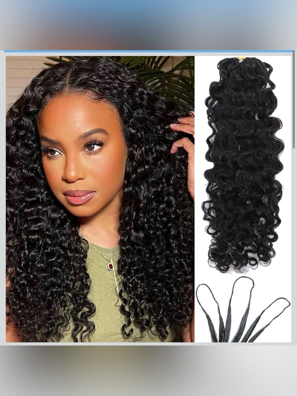 16” water Deep Wave, Crochet Human Hair, Knotless Pre-Separated Curly, Reusable
